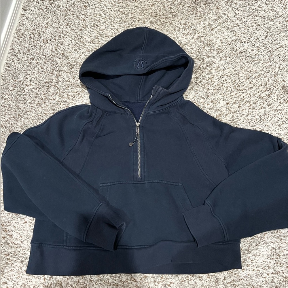 Navy blue Lululemon 1/2 zip oversized scuba jacket M/L